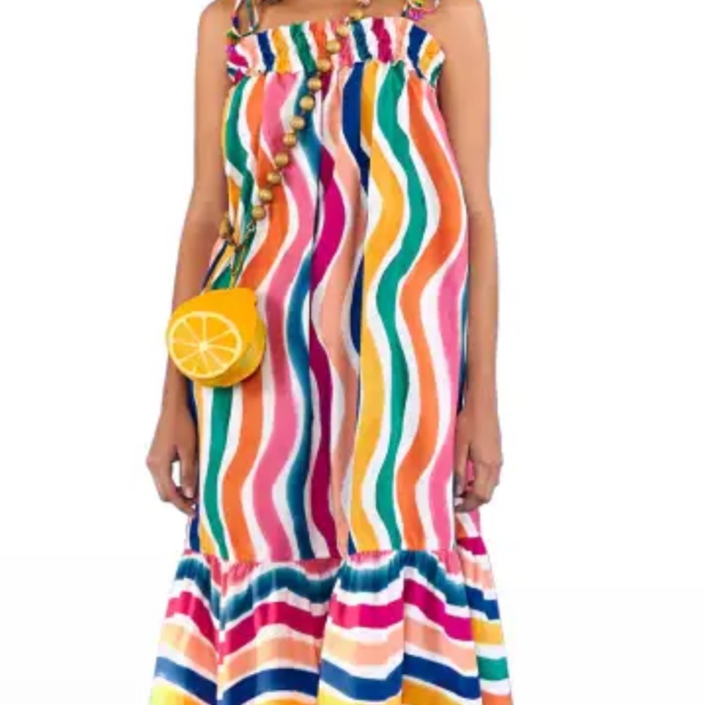 Farm rio Colorful Striped Maxi Dress Xs